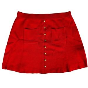 Lili Sidonio Red Knit Skirt Size Medium Molly Bracken NWT